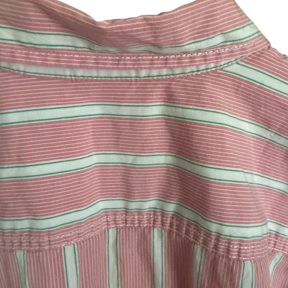 LL Bean Women’s Pink Stripe Button Up Long Sleeve L Preppy Casual - Picture 7 of 9